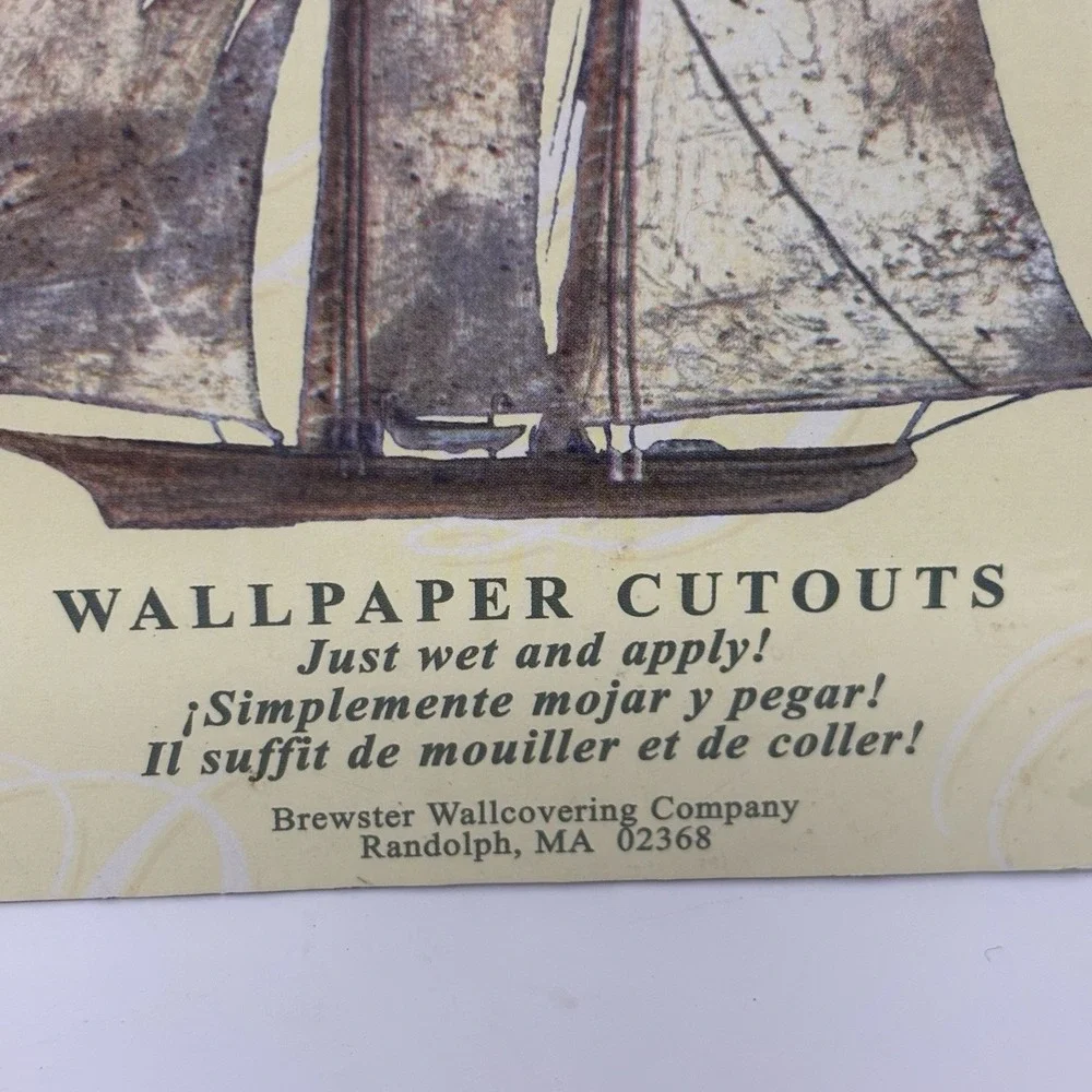 Vintage Brewster Donnas Sailboat Ship Wallpaper Cutouts Pre-Pasted NOS Style